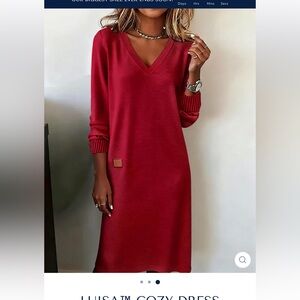 Red Long Sleeve Dress